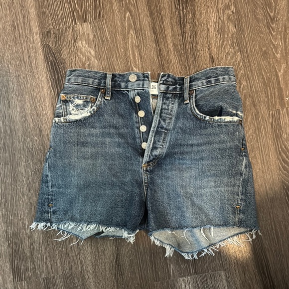 High-Waisted Agolde Denim Shorts - Picture 1 of 3
